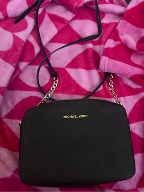 Michael Kors Black  Crossbody with Gold Hardware